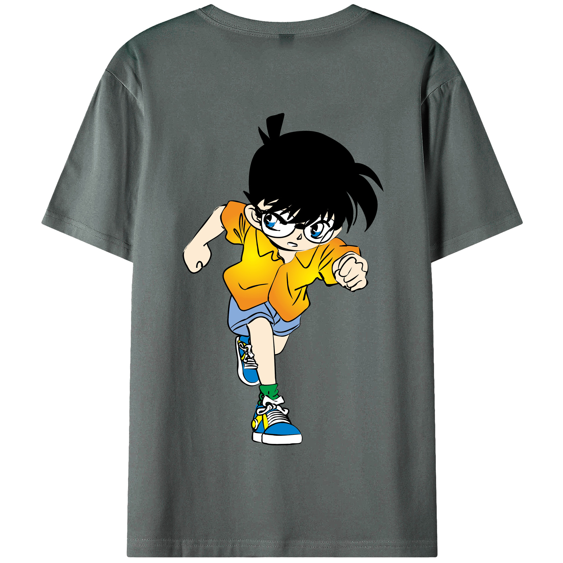 （画像用） 名探偵コナン 江戸川 コナン Detective Conan Conan Edogawa 綿100％半袖Tシャツ（背面プリント）